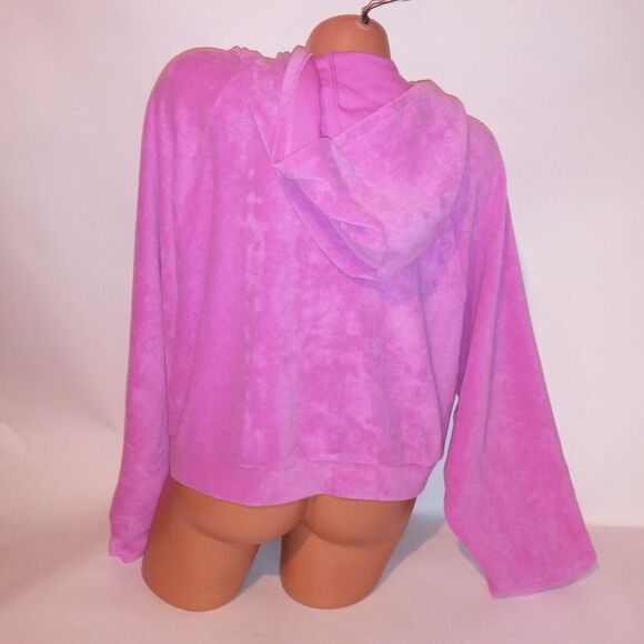Victoria Secret PINK Lounge Set Hoodie & Shorts XL Pink Terry Cloth Zip Up Pocke - Picture 15 of 16